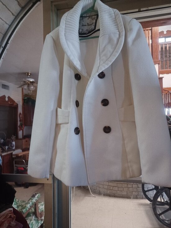 Jean Parell Jackets & Blazers - Jean Parell Women's Button-Front Coat Medium White